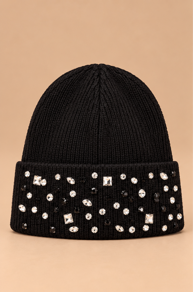 cappello nero strass mogamb